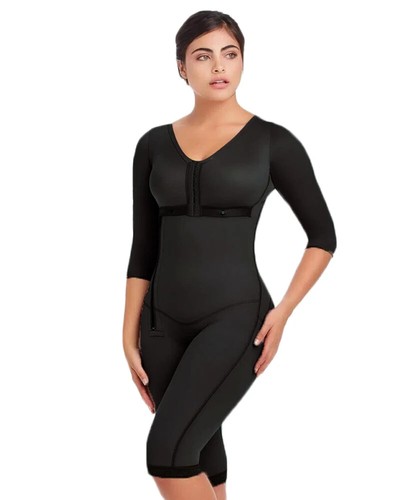 Fajas Colombianas Women Side Zipper Long Sleeves Full Body Shapewear Tummy - Picture 25 of 26