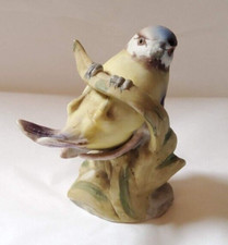 Vintage Alfro London Porcelain Bird Figurine &ndash; Handmade Tomtit &ndash; 8.5cm