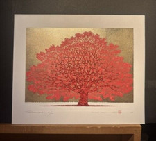 NAMIKI HAJIME Woodblock Print Tree Scene 160A Limited to 200 30 x 37cm 2024 NEW 