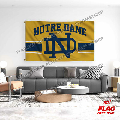 BANDIERA Notre Dame 3x5 Combattimento Calcio Irlandese Nuovo