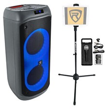 Rockville BASS PARTY 8 Karaoke Machine System Party Speaker w/Mic Tablet Stand