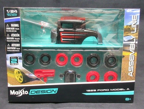 NIB MAISTO 1/24 ASSEMBLY LINE MODEL KIT 1929 FORD MODEL A RAT ROD BLACK ...