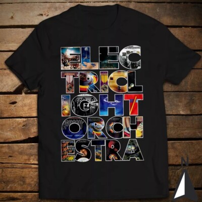 ELO Electric Light Orchestra Black Cotton Full Size T Shirt BT848
