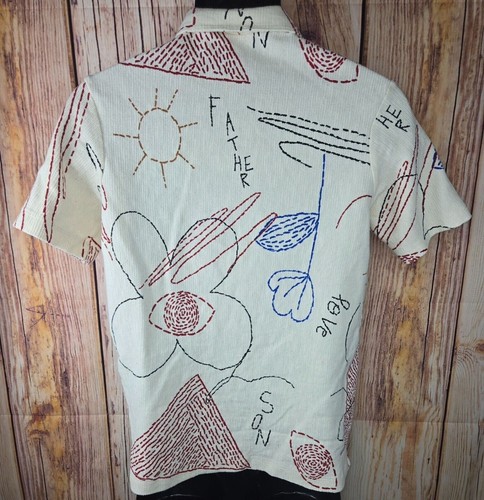 Zara Boys Art Print Button-Up Shirt Size Medium - Picture 5 of 6