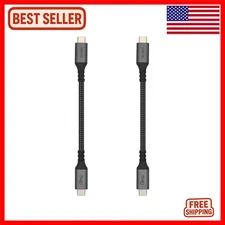 2-Pack 6-Inch USB-C Cables - Efficient 40Gbps, 100W Charging for Modern Devices