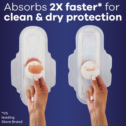Ultra Thin Pads Size 4 Overnight Absorbency Unscented with Wings, 50 Ct,New - Picture 3 of 8