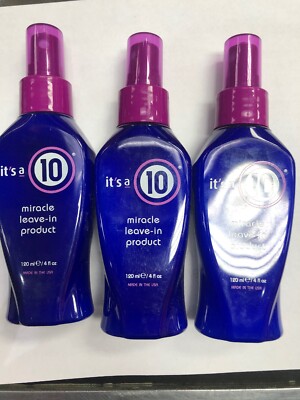 Its a 10 by It's a 10 Miracle Leave in Product 4 oz Pack of 3 repair shine frizz