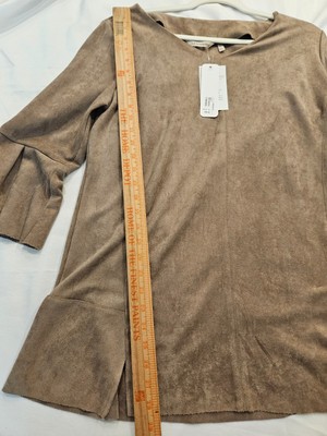 NWT Soft Surrounding Faux Suede Stretch Izzy Tunic Top, Size M