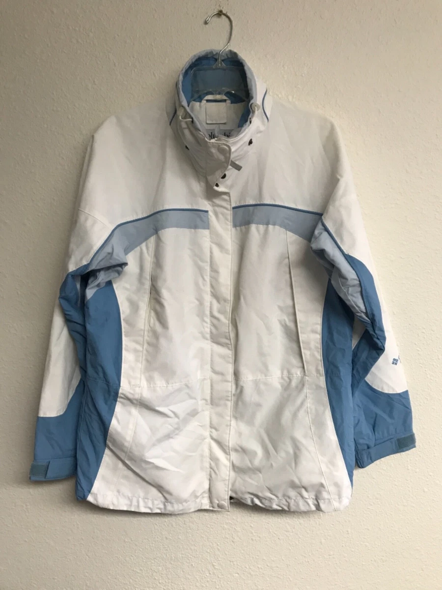 Columbia Core Interchange Jacket Womens M Blue White Nylon No Liner