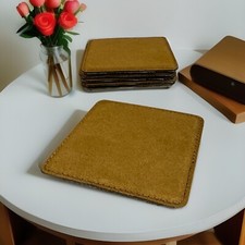 leather coaster set 6