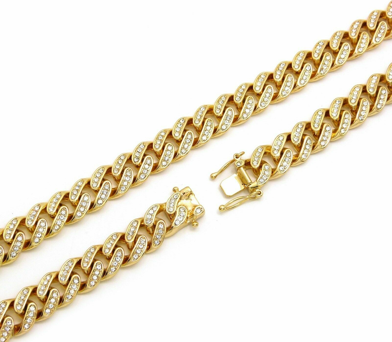 Ruby Rapper Chain ICED RUBY PENDANT GOLD DIAMOND CUBAN LINK 20