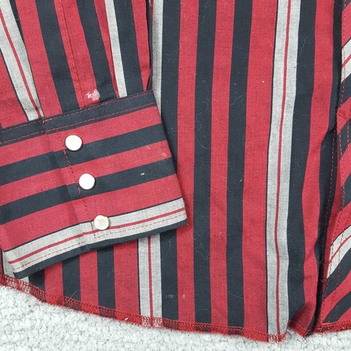 Vintage Wrangler Western Striped Pearl Snap Men's Size XL Button Up Cowboy Shirt - Picture 5 of 12
