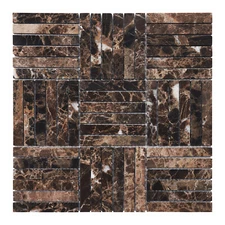 Brown Emperador Dark Marble Stone Parquet Mosaic Tile Kitchen Wall Backsplash