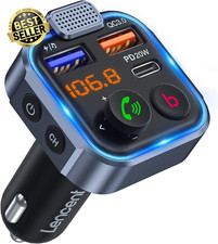 Car FM Transmitter Bluetooth 5.3, PD3.0 + QC3.0 Fast Charger, Hands-Free Calling
