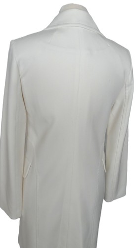 Cappotto doppiopetto primavera Shoshanna Off-White con bottoni neri taglia US 2 nuovo con etichette - Foto 9 di 15