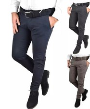 Pantaloni Uomo Invernali Eleganti Slim fit Elasticizzati Chino Cotone a quadri