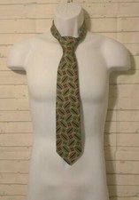 Club Room Multicolor Pattern Hand Made Silk Neck Tie, 3.5 X 56, Made In USA