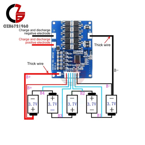 5S Li-Ion Li-ion Battery 18650 Charger BMS Balance Protection Board 30A Max 45A - Picture 5 of 7