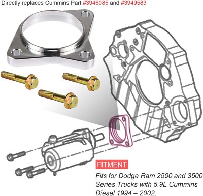 BEVINSEE Starter Spacer Kit For Dodge Ram Cummins 5.9L 1994-2002 – NV4500 NV5600 Flywheel