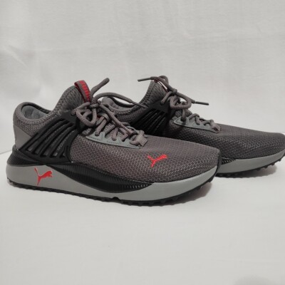 PUMA - Mens Pacer Future Sneaker - Castlerock/Black/High Risk Red - Size 9
