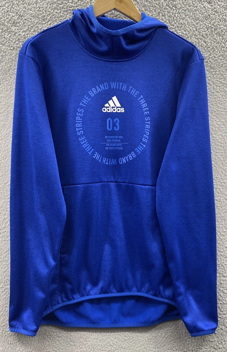Adidas Climawarm Sweater Adult Small Spell Out Sweatshirt Blue Hoodie  Hooded Men | eBay