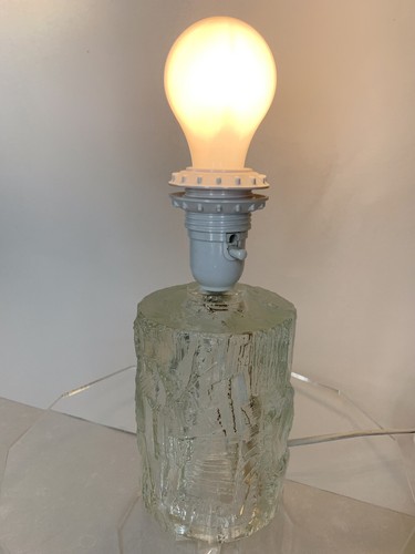 Vtg Sweden GOTE AUGUSTSSON DEMANTRuda Lamp Light Glacier Ice Glass Brutalist MCM - Picture 10 of 10