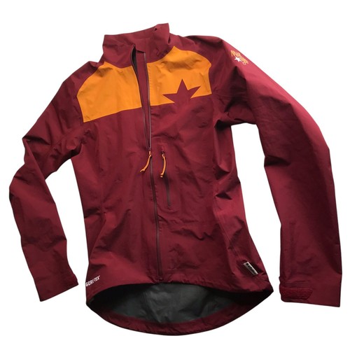Maloja Gore-Tex Rain Jacket Coat Full Zip. Maroon Orange Size Women's Small - Picture 2 of 12
