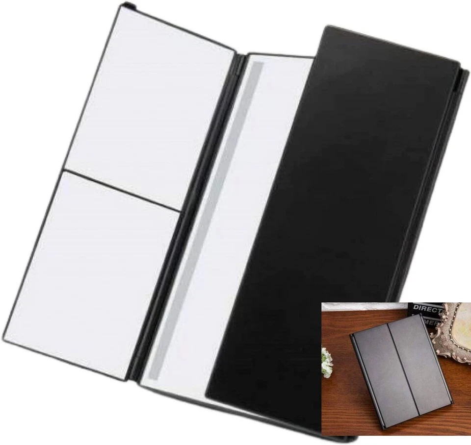 Trifold Make Up Mirror Light Bars 3x/2x/1x Kick Stand Touch Screen USB Charge - Image 3 of 4
