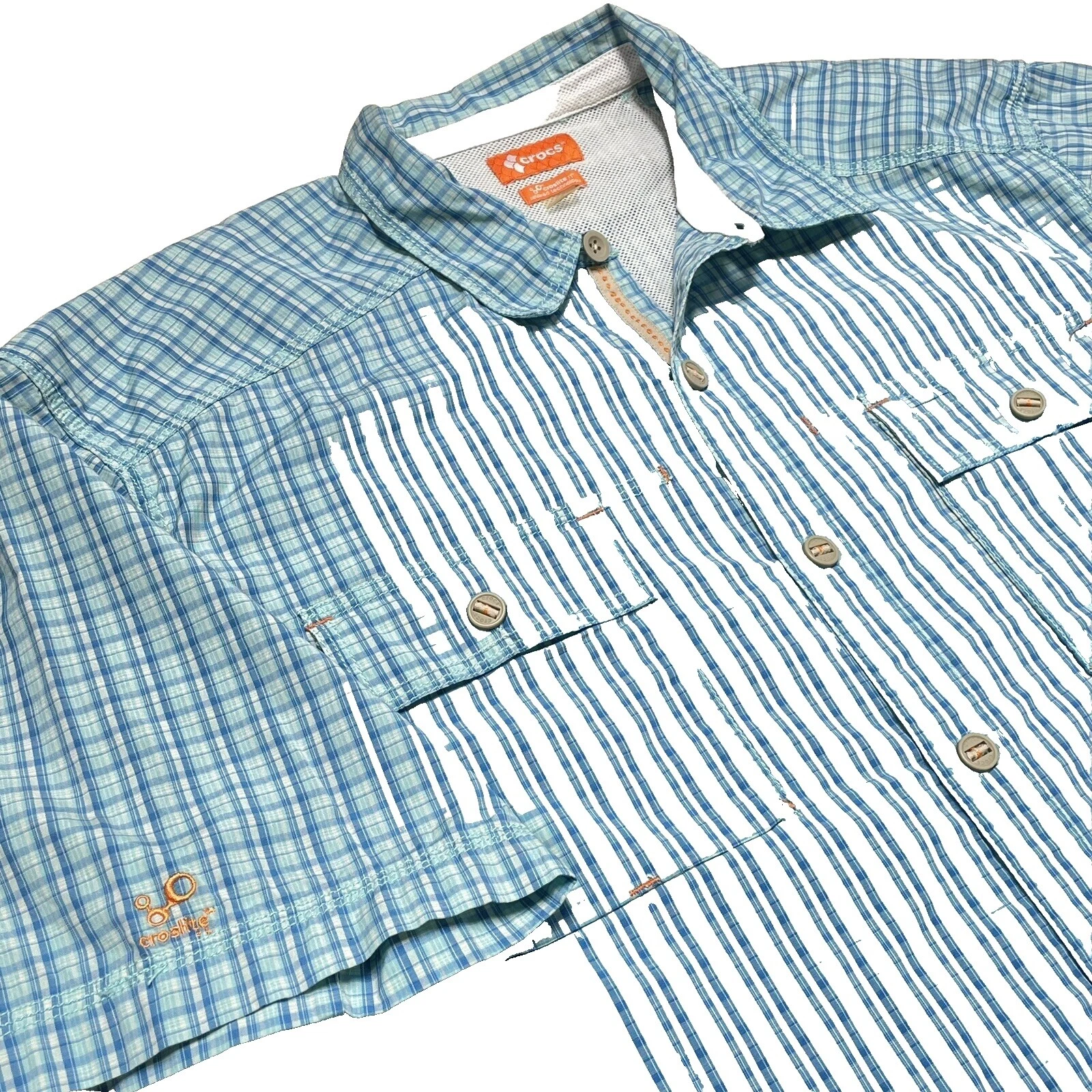 Crocs Algodão Casual Camisas de botões para Homens