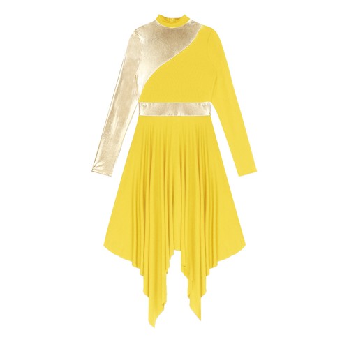Damen Tanzkleid Eiskunstlauf-Kleid Langarm Ballettkleid Asymmetrisch Tanz Kostüm - Bild 66 von 95