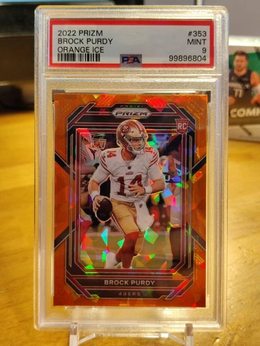 BROCK PURDY 2022 PANINI PRIZM ORANGE ICE ROOKIE RC #353 PSA 9 MINT! 49ERS ISU