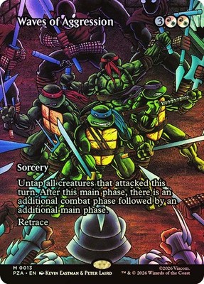 MTG FOIL Waves of Aggression Borderless - Teenage Mutant Ninja Turtles Source