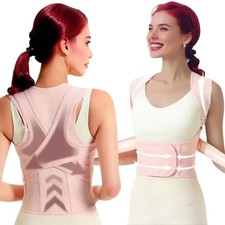 Pink Back Brace Posture Corrector for Women - Adjustable