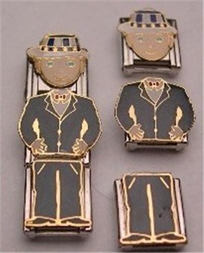 BLAKE DOLL BOY 3 PIECE SET ENAMEL ITALIAN CHARM 9MM CLASSIC BRACELET DIY NEW