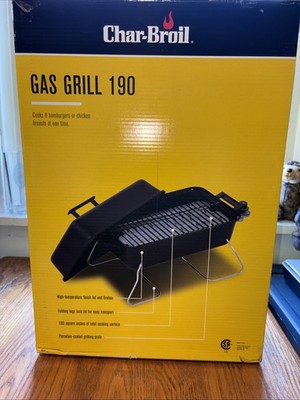 Char-Broil Tabletop Gas Grill 190 w/ Folding Legs Fits 8 Burgers New in Box!