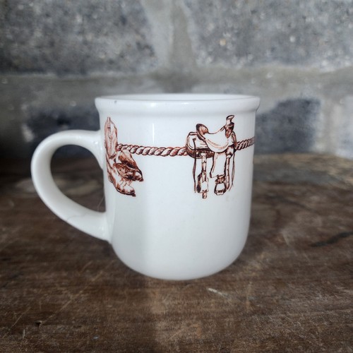 TOTALLY TODAY Western Theme Cowboy Boots Saddle Coffee Mug - Picture 1 of 6