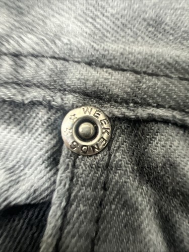 Vintage Weekends Adventure Jeans Mens 34 Acid Wash Cargo Grey Tapered 90s - Picture 8 of 18
