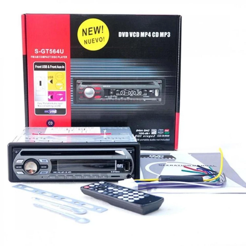 Stereo Auto Autoradio Lettore Cd Dvd Bt Sd Usb Aux 52Wx4 Frontalino Estraibile - Immagine 2 di 4