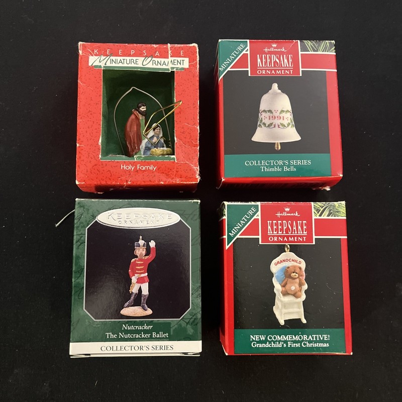 Hallmark Keepsake Ornaments Christmas Miniature Vintage Lot Of 4