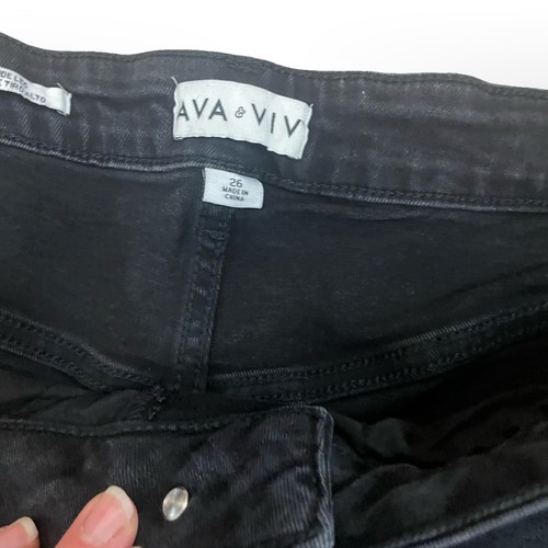 AVA & VIV Women's Black High Rise Wide Leg Jeans Size 26 NWT - Picture 3 of 11