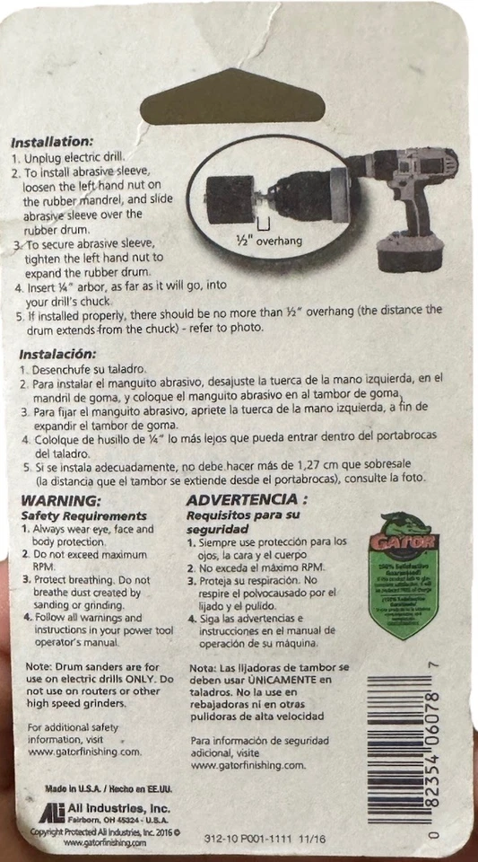Gator 1 In. x 3/4 In. 50 Grit Drum Sander Refills (3-Pack) 6078GA Gator 6078GA - Image 2 of 2