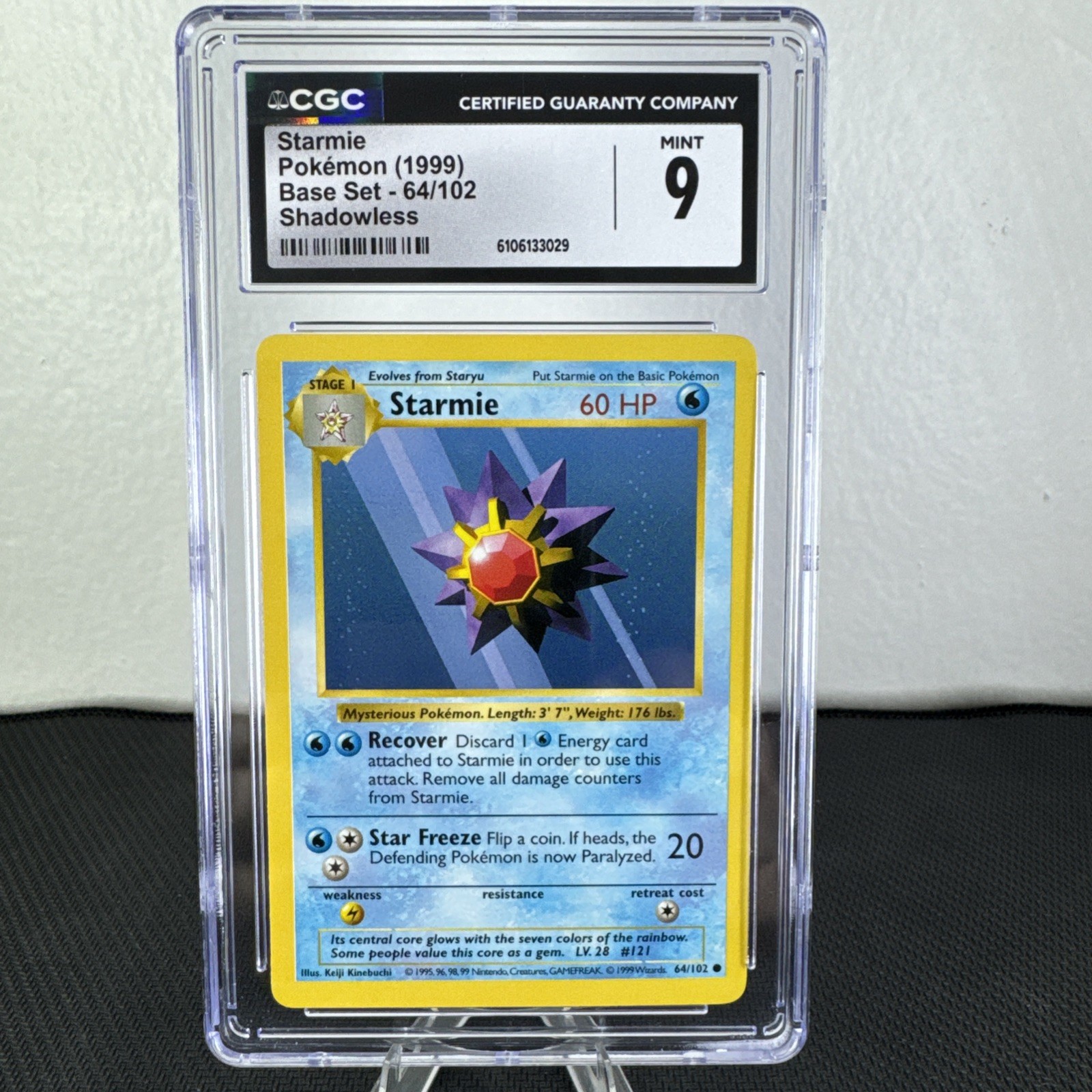 Pokémon Starmie 64/102 1999 Base Set (Shadowless) CGC MINT 9