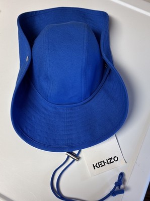 NEW - Kenzo Wide Brim Bucket Hat Royal Blue One Size Women's Adj