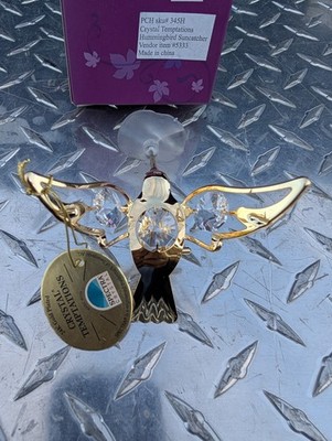 Crystal Temptations Hummingbird Suncatcher 24K Gold Plated Sworovski Crystals 