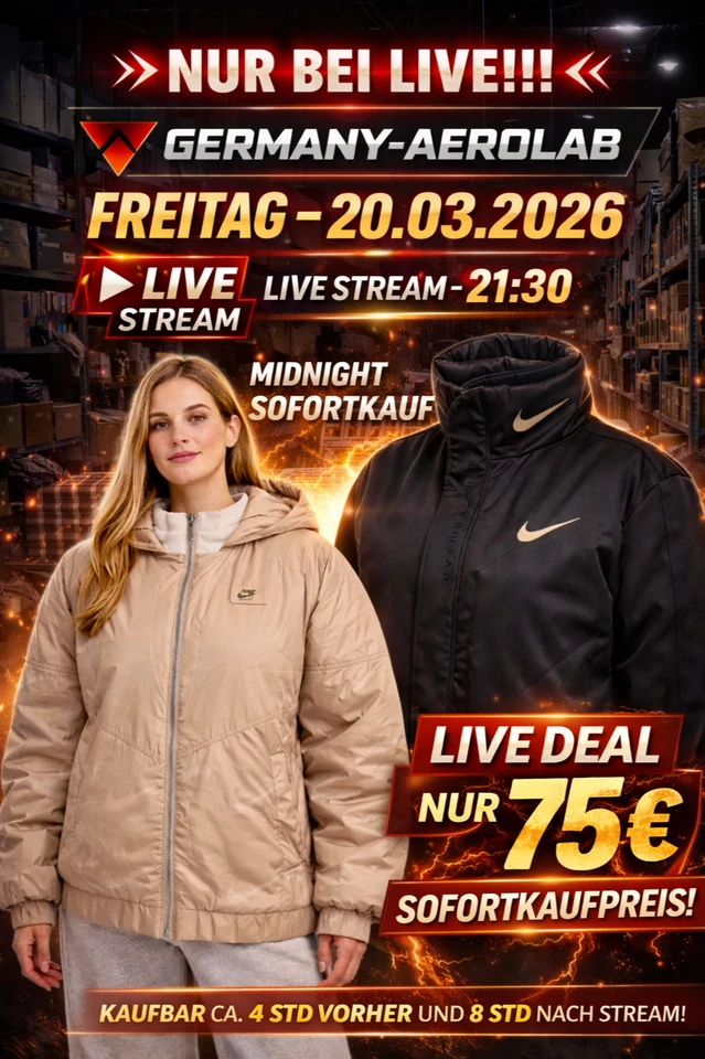 eBay Live Deal Nike Damen Jacke – Freitag 20.03.2026 | Stream 21:30