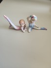 New Listing2 Vintage Homco Stretching Ballerina Figurines #1406 Blue Pink