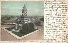 Court House Square Mount Clemons Michigan 1906 Antique Postcard