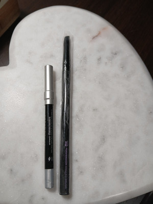 Urban Decay Perversion Angled Eyeliner Brush Full Sz + Mini Zero Black Liner