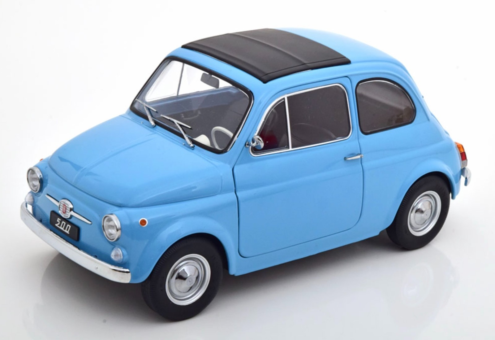 Fiat 500 F 1968 Bleu Clair KK-Scale 1/12 Objet Déco Vintage Salon