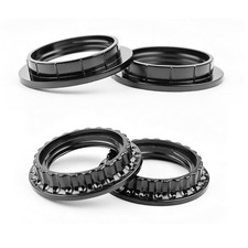 4-Pack E26 Black Lamp Shade Collar Rings, 34mm/39mm ID, 1-3/8"/1-1/2" Threaded